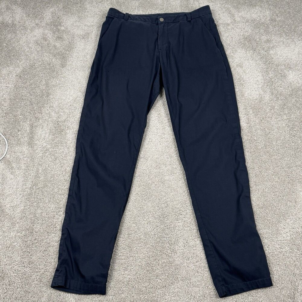 Lululemon Commission Pants Mens Size 32x33 Navy Blue Chino Classic Fit Stretch